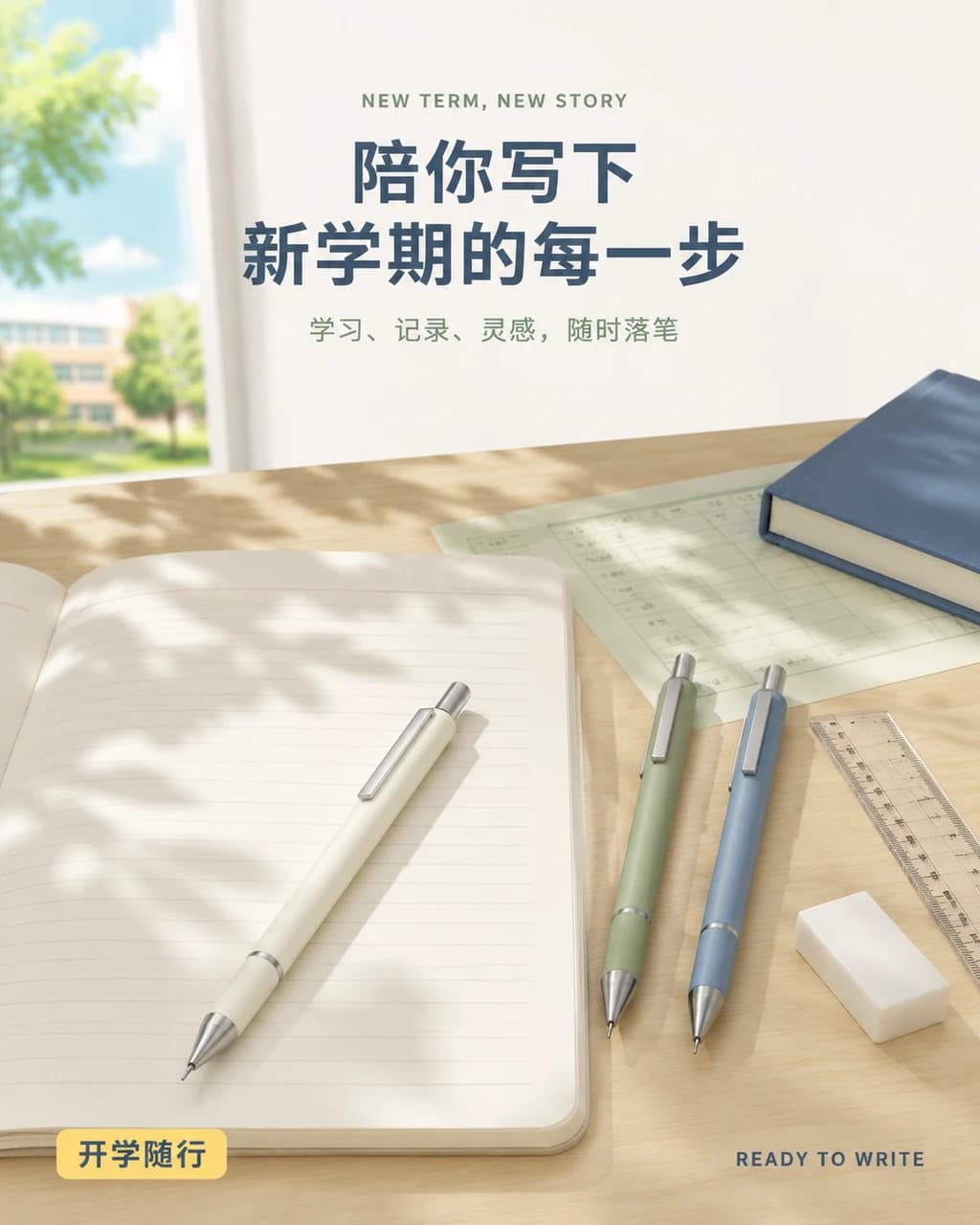 自动铅笔校园使用场景视觉